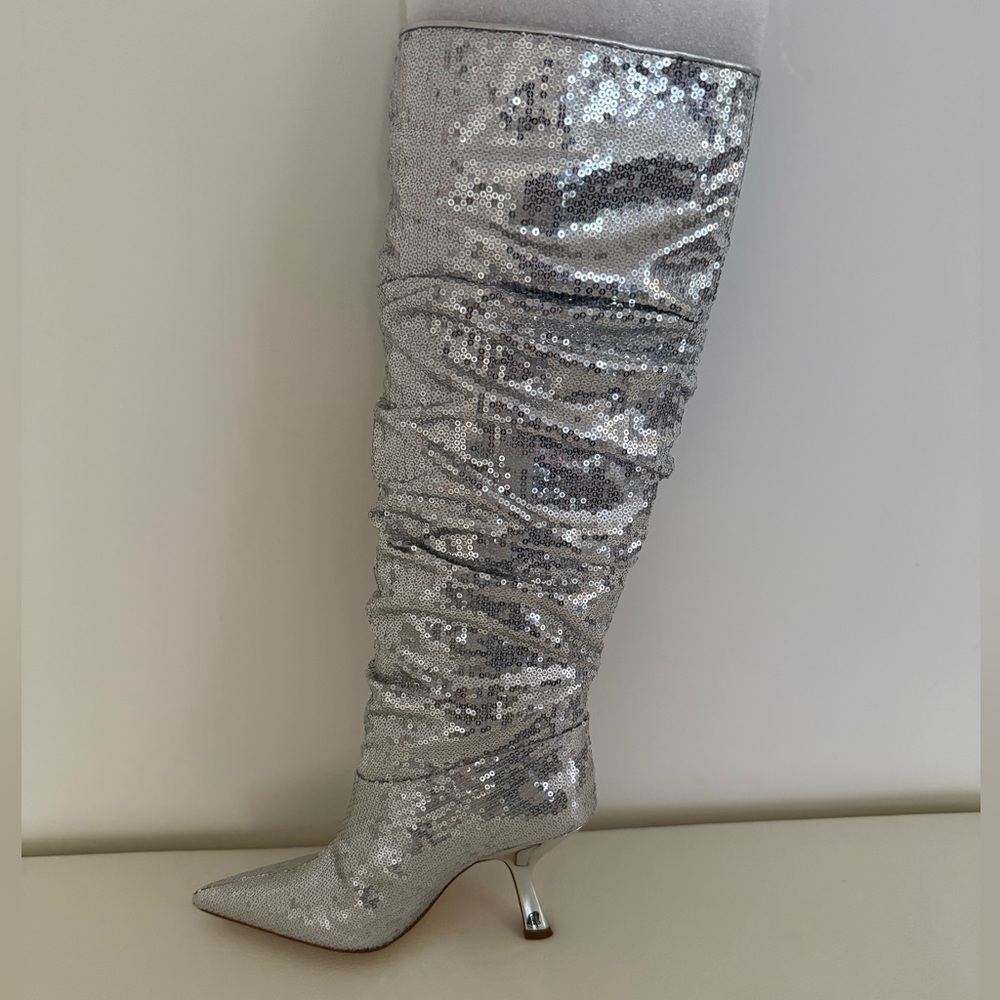 Michael Kors Sparkling Silver Over the Knee Boots - Picture 4 of 8